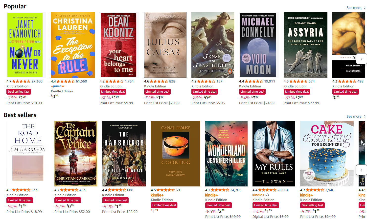 Amazon Kindle Deals Screenshot October 27, 2026