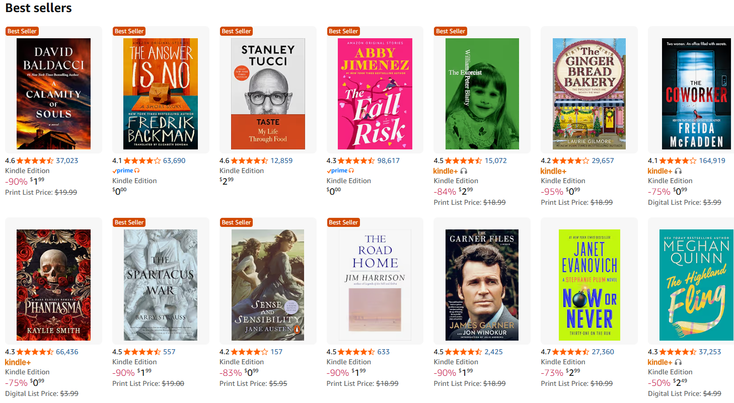 Amazon Kindle Deals Screenshot October 27, 2026