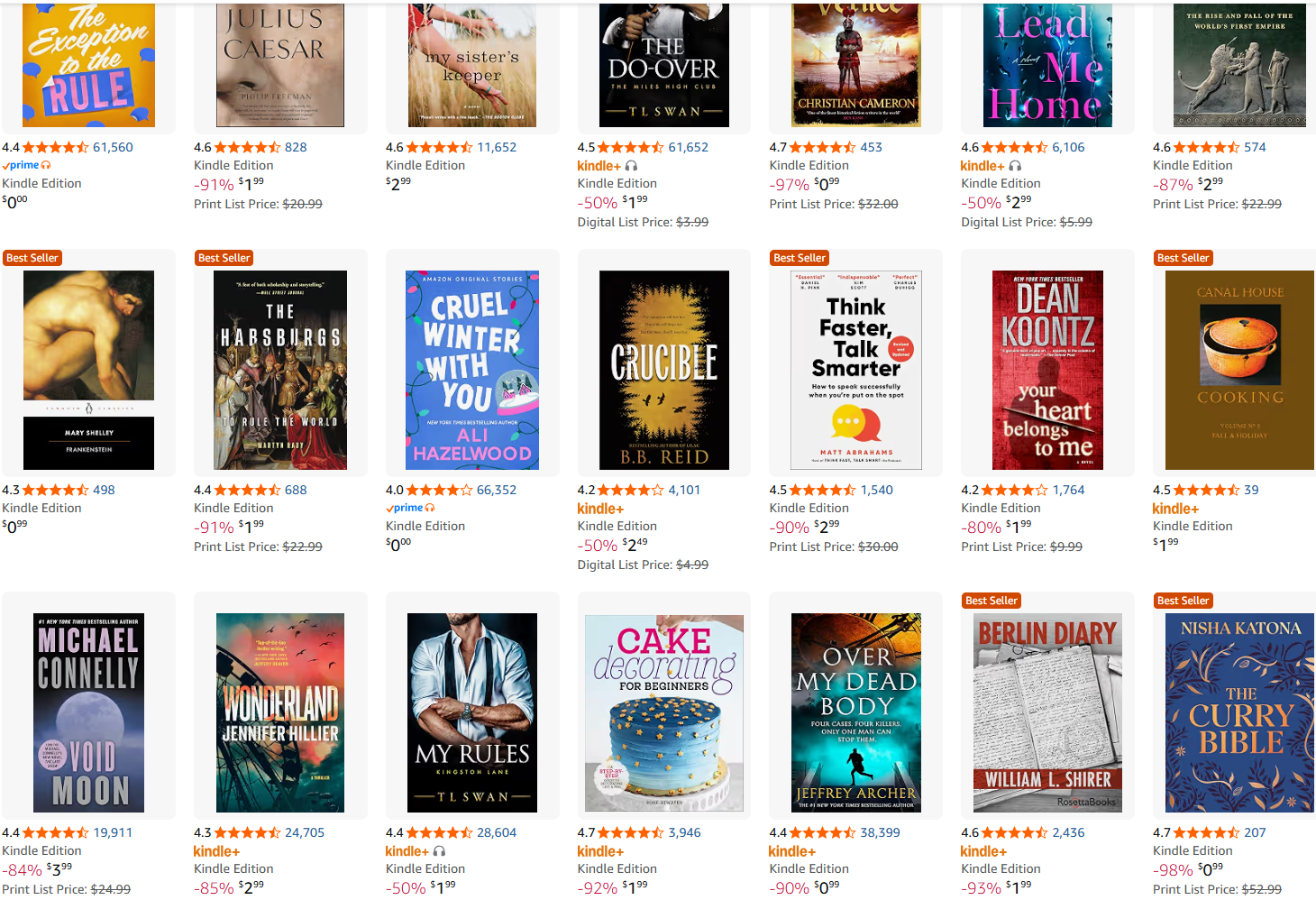 Amazon Kindle Deals Screenshot October 27, 2026