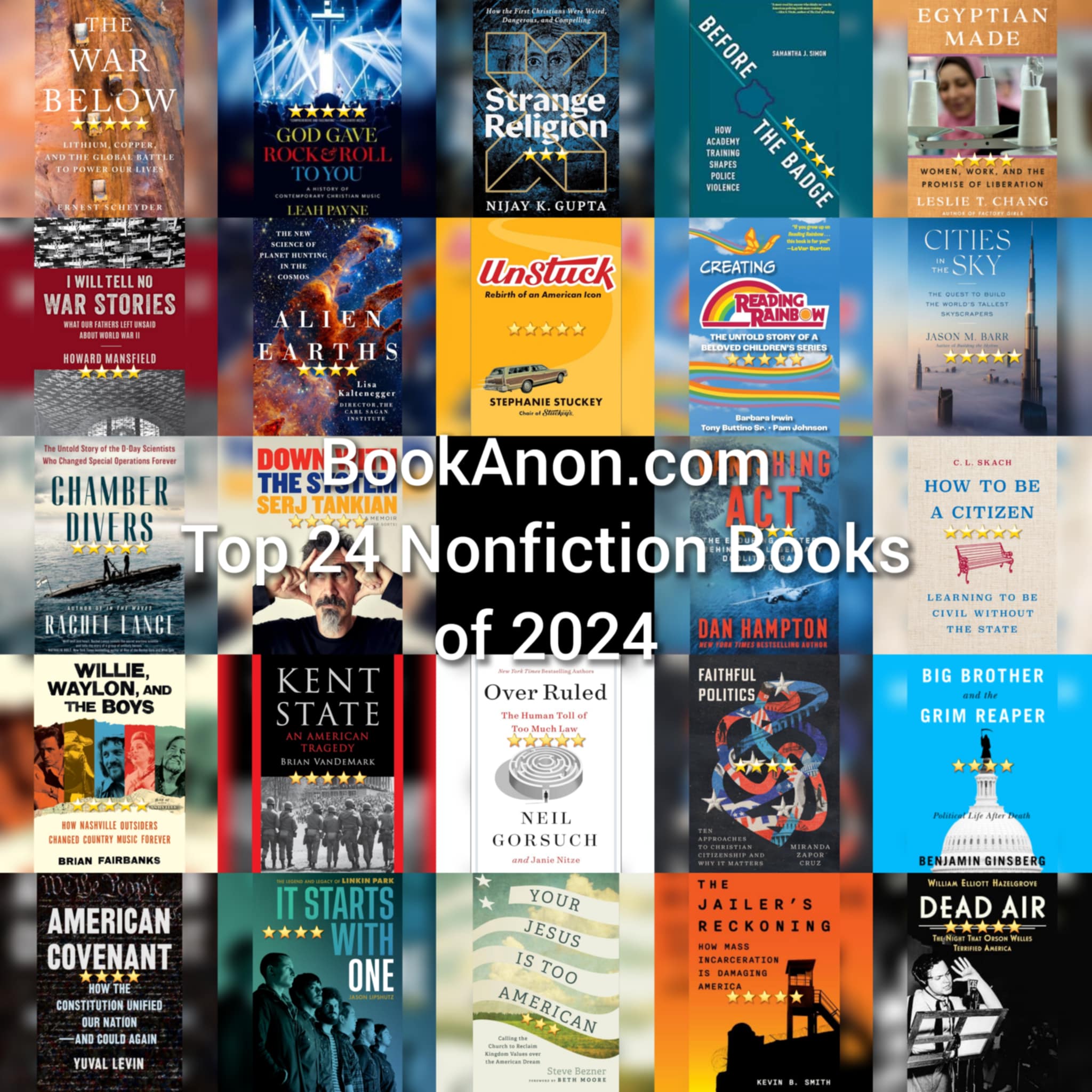 BookAnon.com's Top 24 Nonfiction Books of 2024
