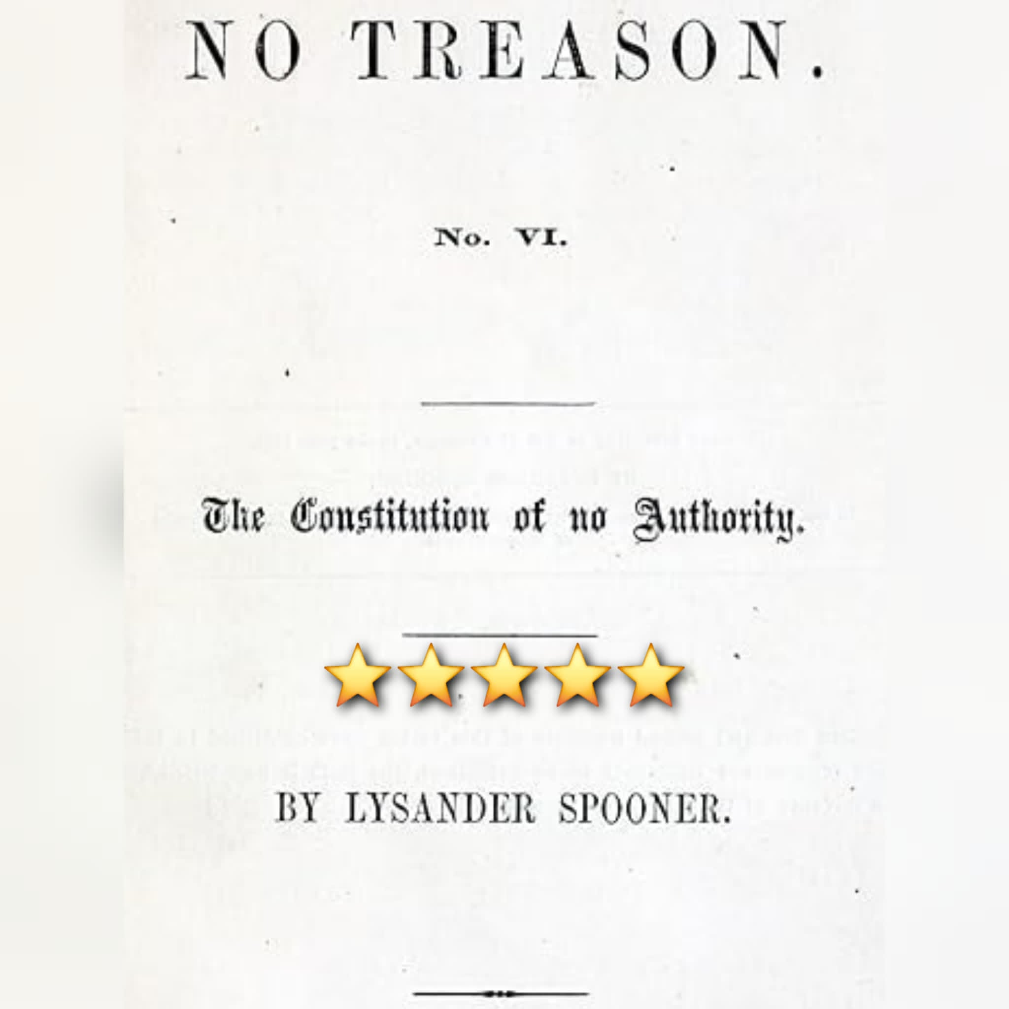 Book Review: No Treason by Lysander Spooner