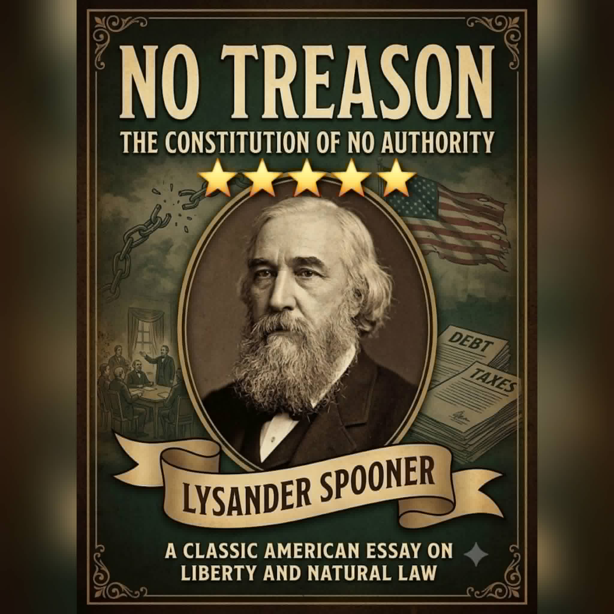 Book Review: No Treason by Lysander Spooner Gemini AI Created Cover
