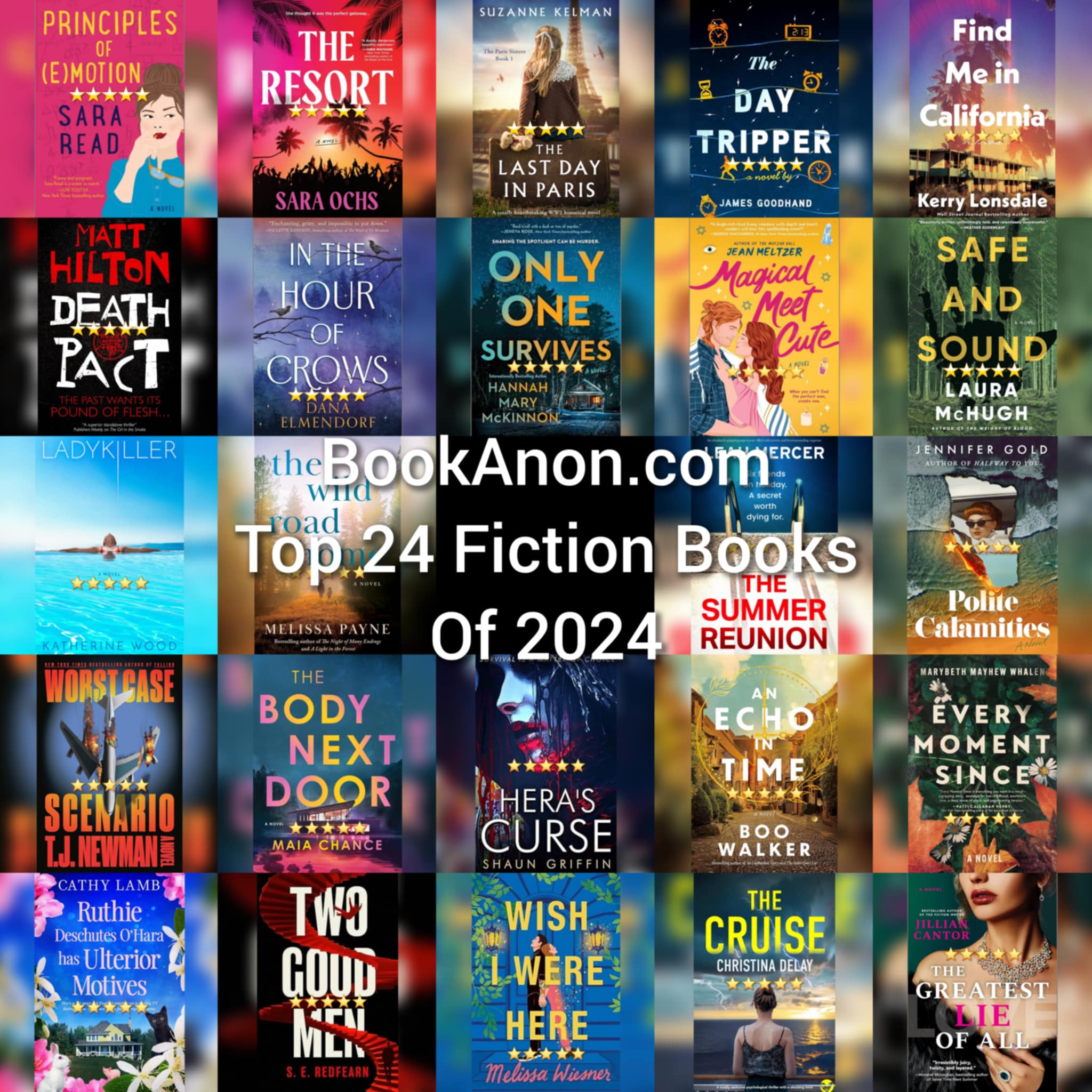 BookAnon.com's Top 24 Fiction Books of 2024
